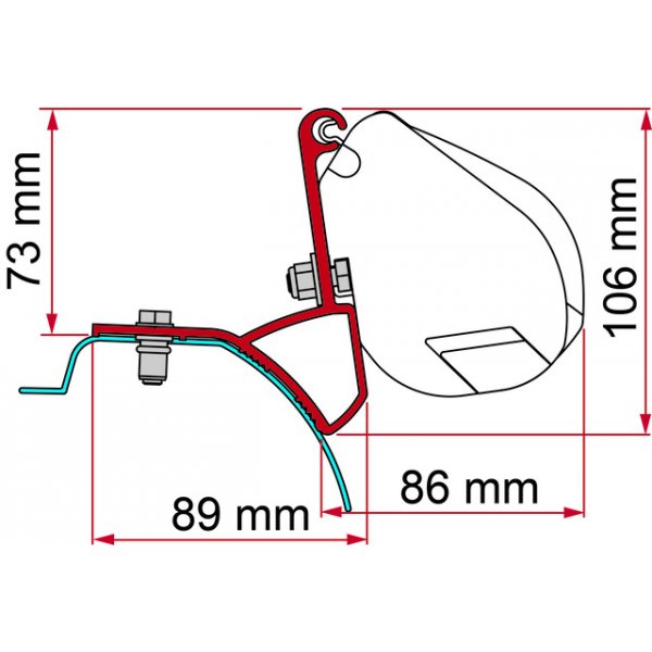 FIAMMA Adapter zu Markise F35 Kit Renault Trafic