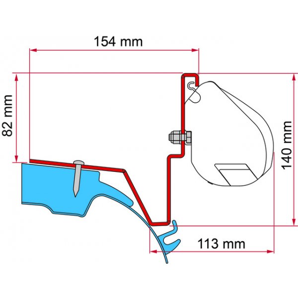 FIAMMA Markisenadapter Kit Mercedes Vito Jules Verne zu Markise F35