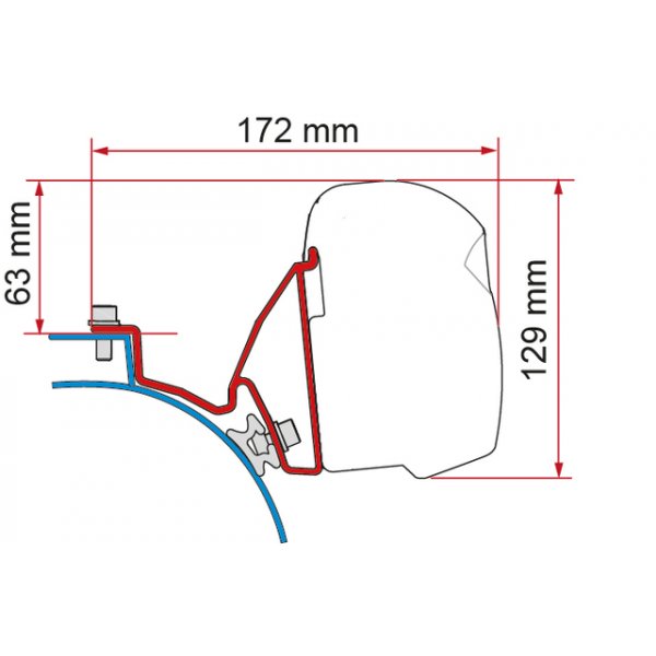 FIAMMA Adapterkit FIAMMA F43 van für VW T5/T6 ohne C-Schiene Multivan