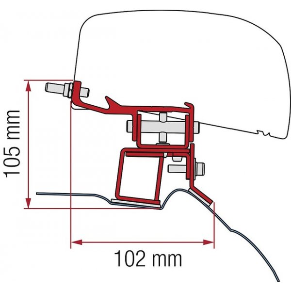 FIAMMA Adapter Fiamma 2-tlg. Mercedes V Class ab 2014 für F40van Linkslenker