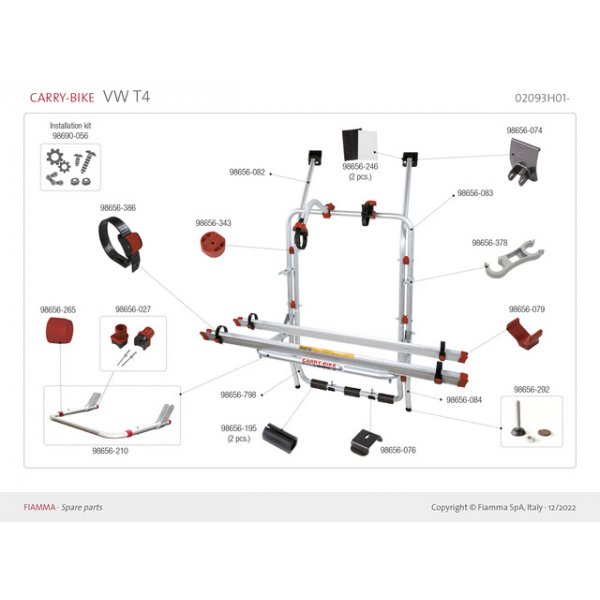 FIAMMA Kit Stellfuß zu Carry Bike VW T4