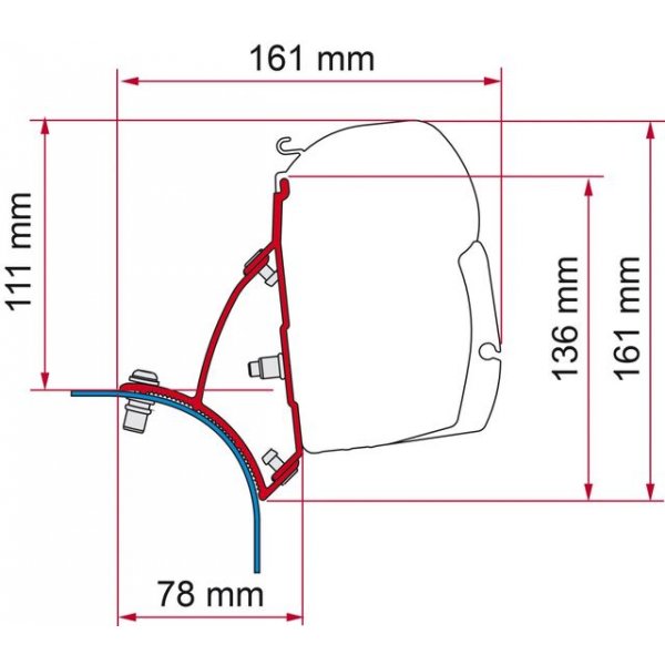 FIAMMA Markisenadapter FIAMMA KIT VW T5/T6 Lift Roof für F45s LHD