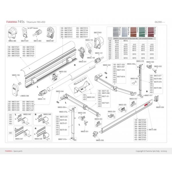 FIAMMA Frontblende 350 cm zu F45 S Titanium